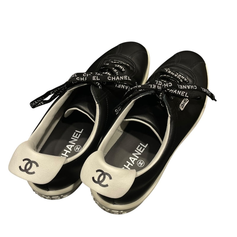 シャネル CHANEL ココマークレザーローカットスニーカー G34145 ブラック レザー メンズ スニーカー