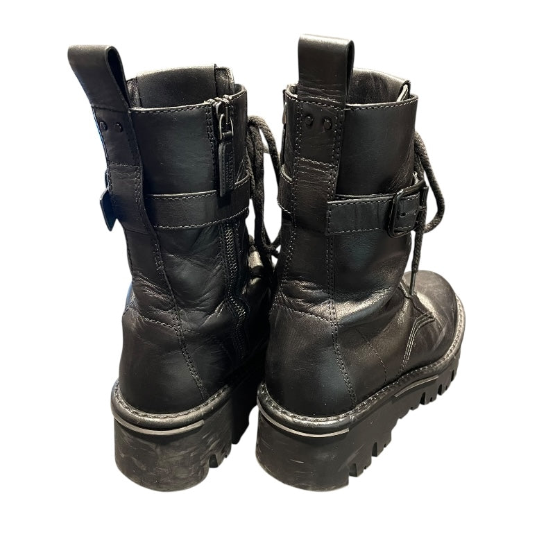 HOLIC✨ ヴァレンティノ キャンプサイト ブーツ 黒 Vロゴ 36.5 ヴァレンティノ VALENTINO Vロゴレザーレースアップブーツ ブラック