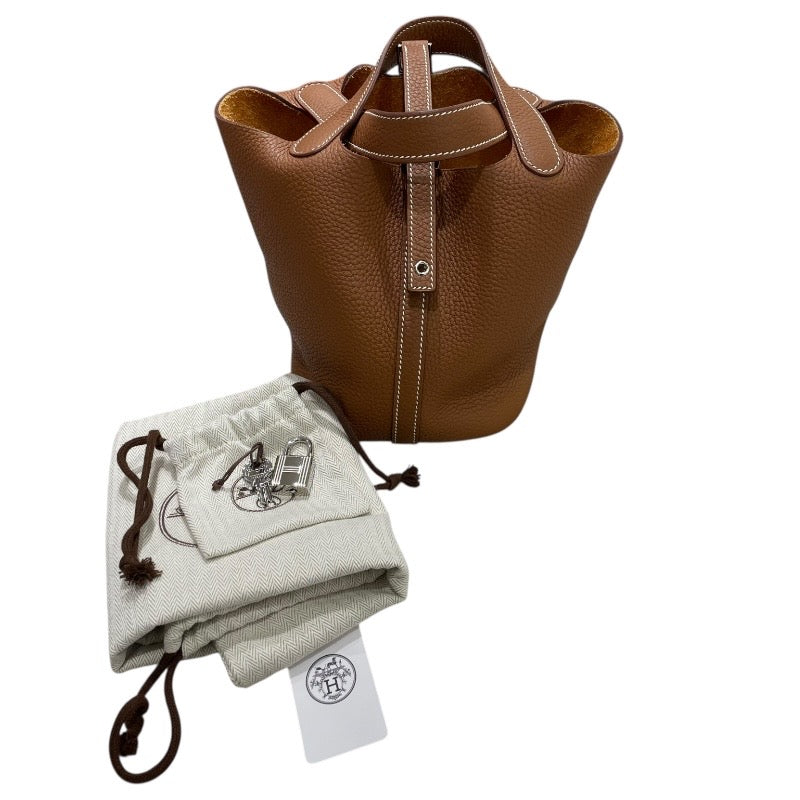 エルメス HERMES ピコタンロックPM B刻 ゴールド・シルバー金具 トリヨンクレマンス トリヨン レディース ハンドバッグ