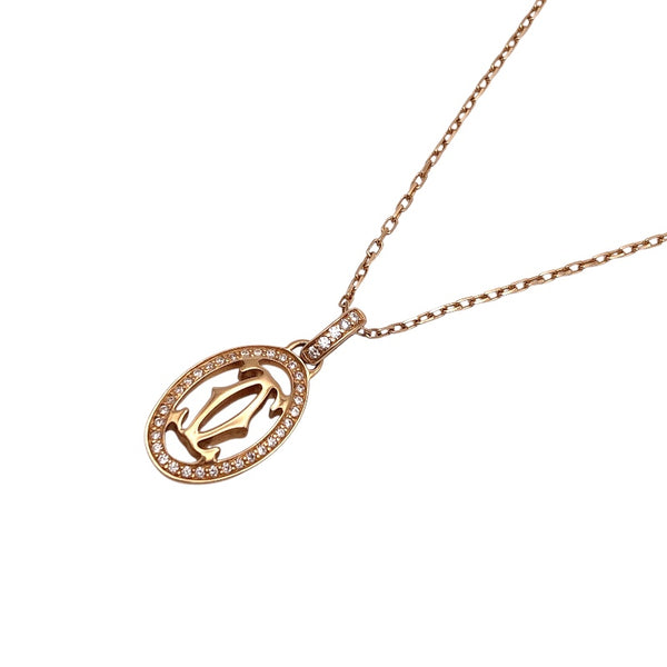 カルティエ Cartier ロゴドゥーブルダイヤネックレス K18PG/ダイヤモンド ジュエリー