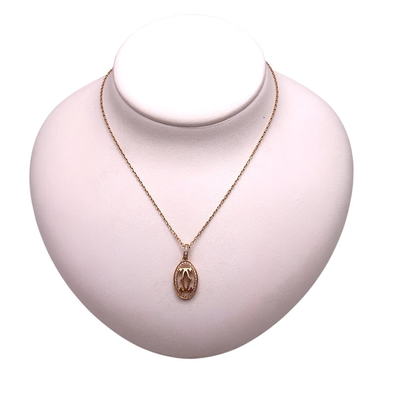 カルティエ Cartier ロゴドゥーブルダイヤネックレス K18PG/ダイヤモンド ジュエリー