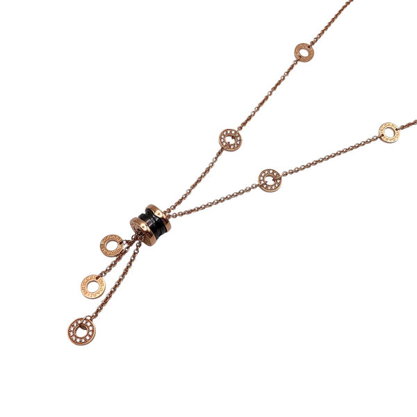 ブルガリ BVLGARI ビーゼロワンエレメントネックレス 750PG/セラミック/ダイヤモンド ジュエリー