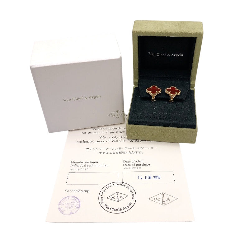 ヴァンクリーフ＆アーペル Van Cleef & Arpels ヴィンテージアルハンブラピアス 750/カーネリアン ジュエリー