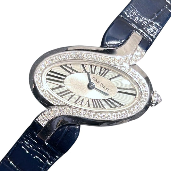 カルティエ Cartier デリス ドゥ カルティエ WG800014 18Kホワイトゴールド/革ベルト レディース 腕時計