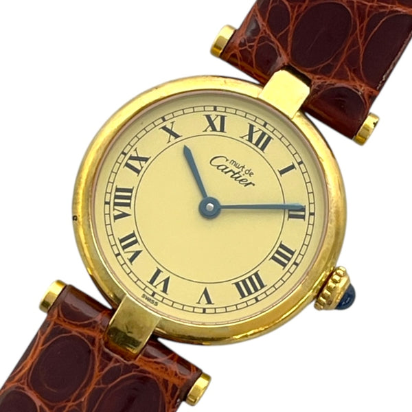 カルティエ Cartier マストヴァンドーム SM W1002253 アイボリー SV/GF クオーツ レディース 腕時計