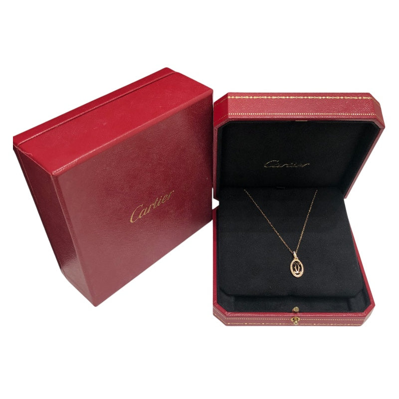 カルティエ Cartier ロゴドゥーブルダイヤネックレス Au750　ダイヤモンド ジュエリー