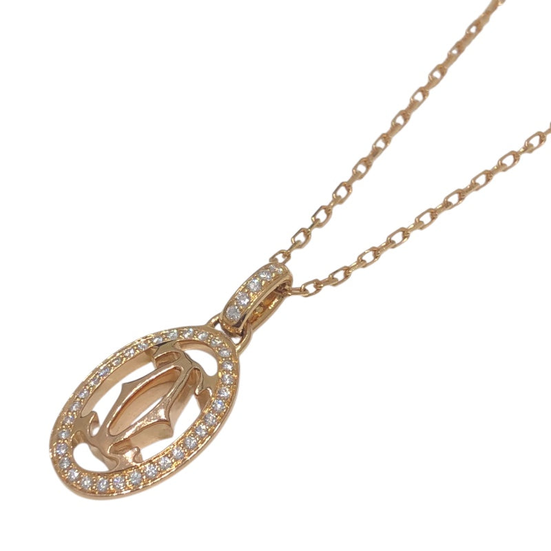 カルティエ Cartier ロゴドゥーブルダイヤネックレス Au750