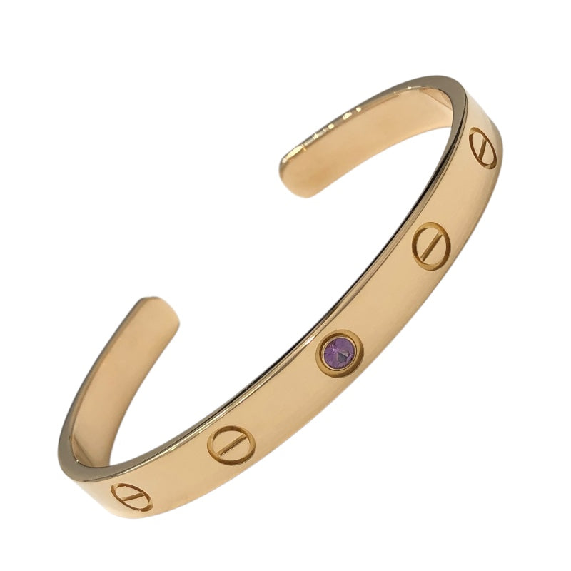 カルティエ Cartier オープンラブブレス Au750　ピンクサファイヤ ジュエリー
