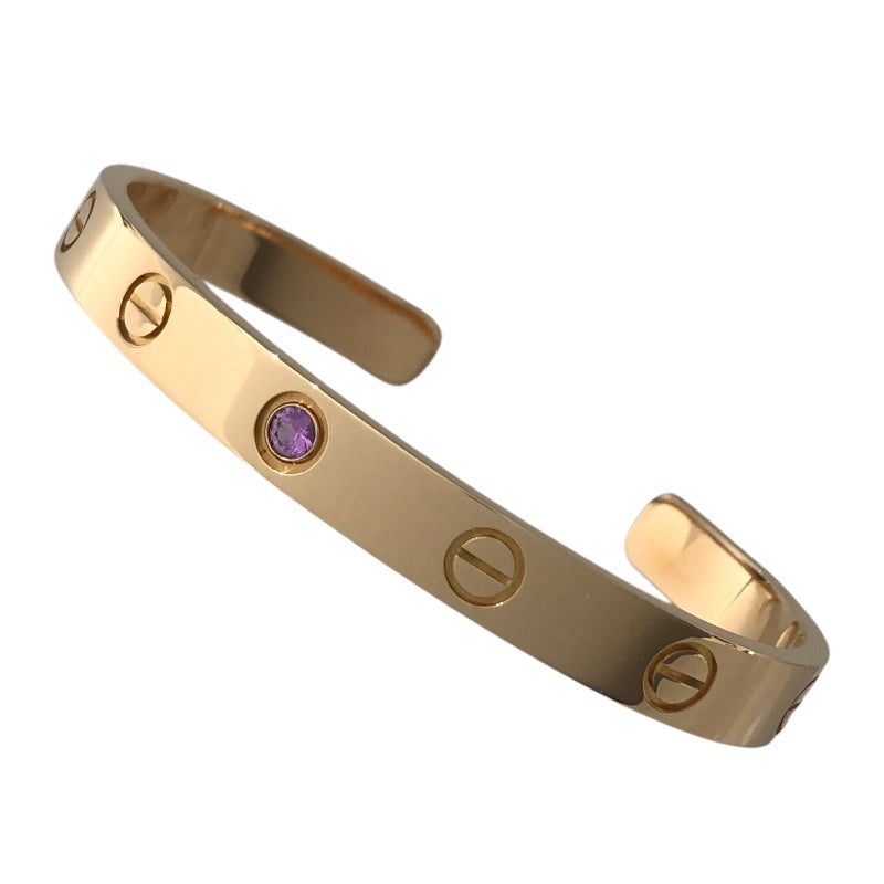 カルティエ Cartier オープンラブブレス Au750　ピンクサファイヤ ジュエリー