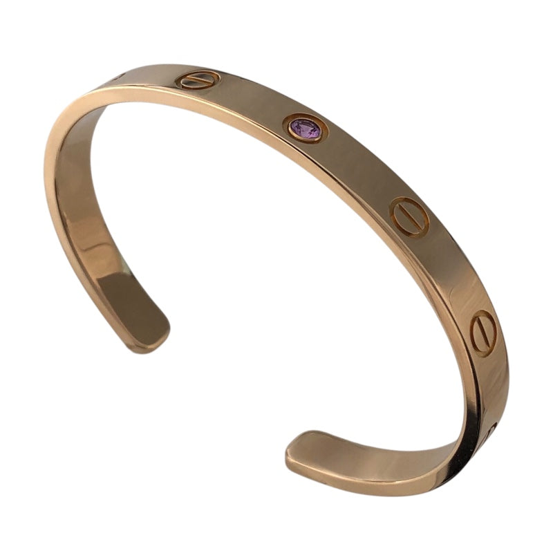 カルティエ Cartier オープンラブブレス Au750　ピンクサファイヤ ジュエリー
