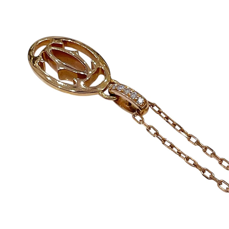 カルティエ Cartier ロゴ ドゥーブル ダイヤモンド ネックレス K18PG ジュエリー