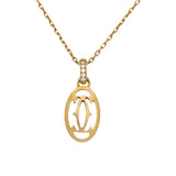 カルティエ Cartier ロゴ ドゥーブル ダイヤモンド ネックレス K18PG ジュエリー