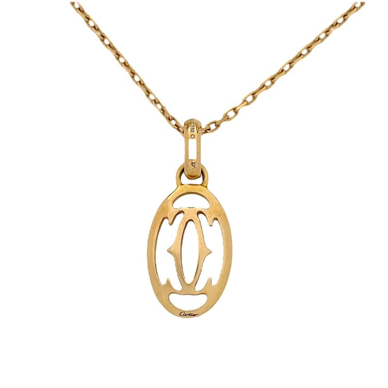 カルティエ Cartier ロゴ ドゥーブル ダイヤモンド ネックレス K18PG ジュエリー