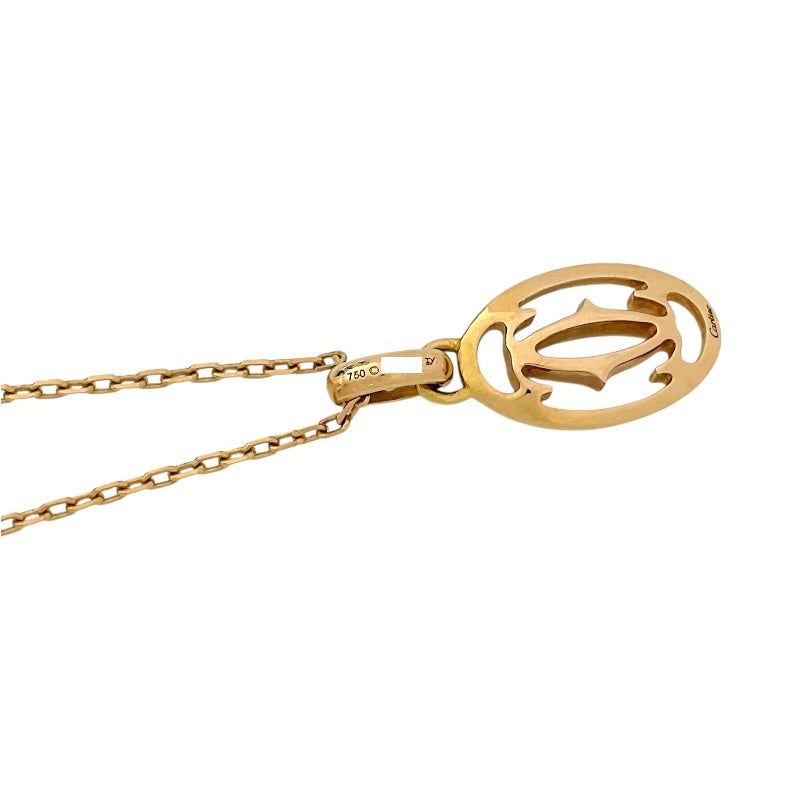 カルティエ Cartier ロゴ ドゥーブル ダイヤモンド ネックレス K18PG ジュエリー