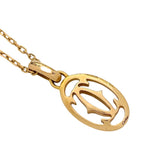 カルティエ Cartier ロゴ ドゥーブル ダイヤモンド ネックレス K18PG ジュエリー