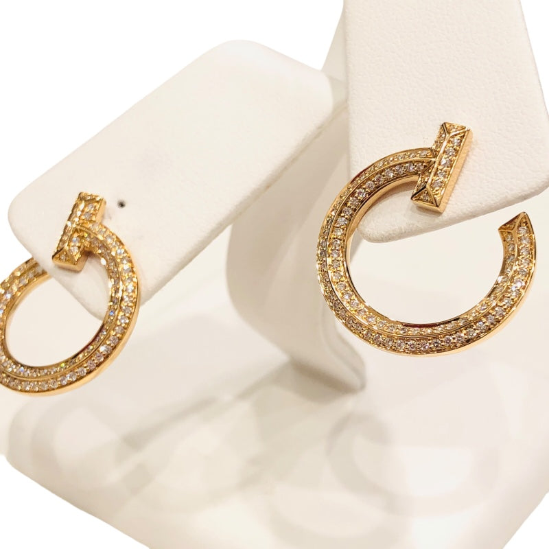 ティファニー TIFFANY＆CO Tワンオープンフープピアス K18ピンクゴールド ジュエリー