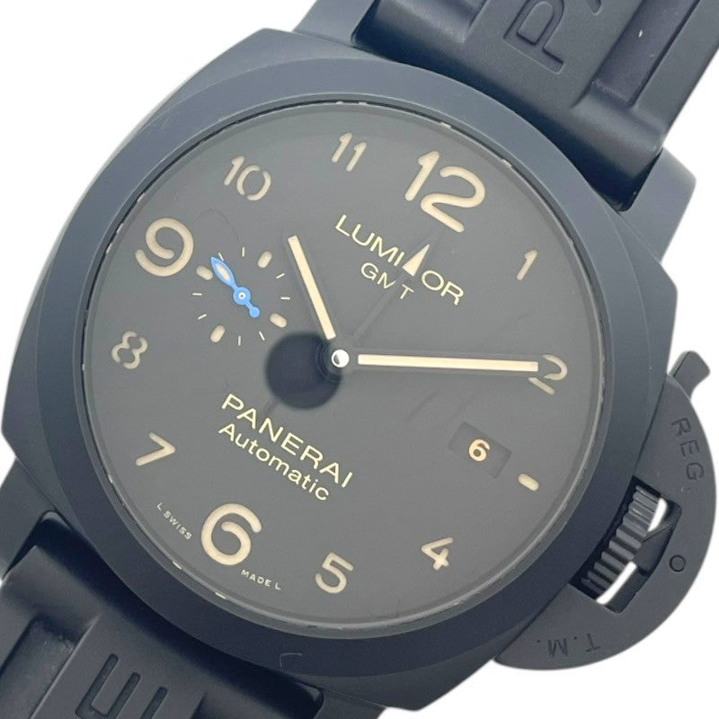 パネライ PANERAI ルミノール GMT PAM01441 ブラック セラミック/ラバーベルト 自動巻き メンズ 腕時計