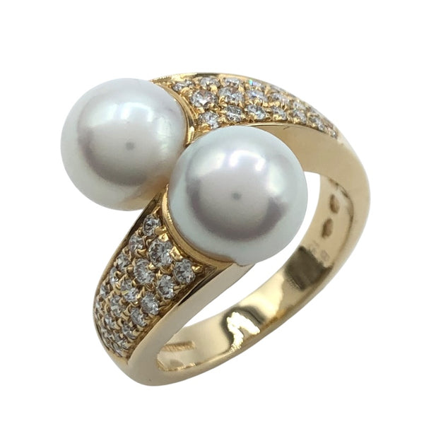 ブシュロン BOUCHERON ツインパールリング K18YG ジュエリー