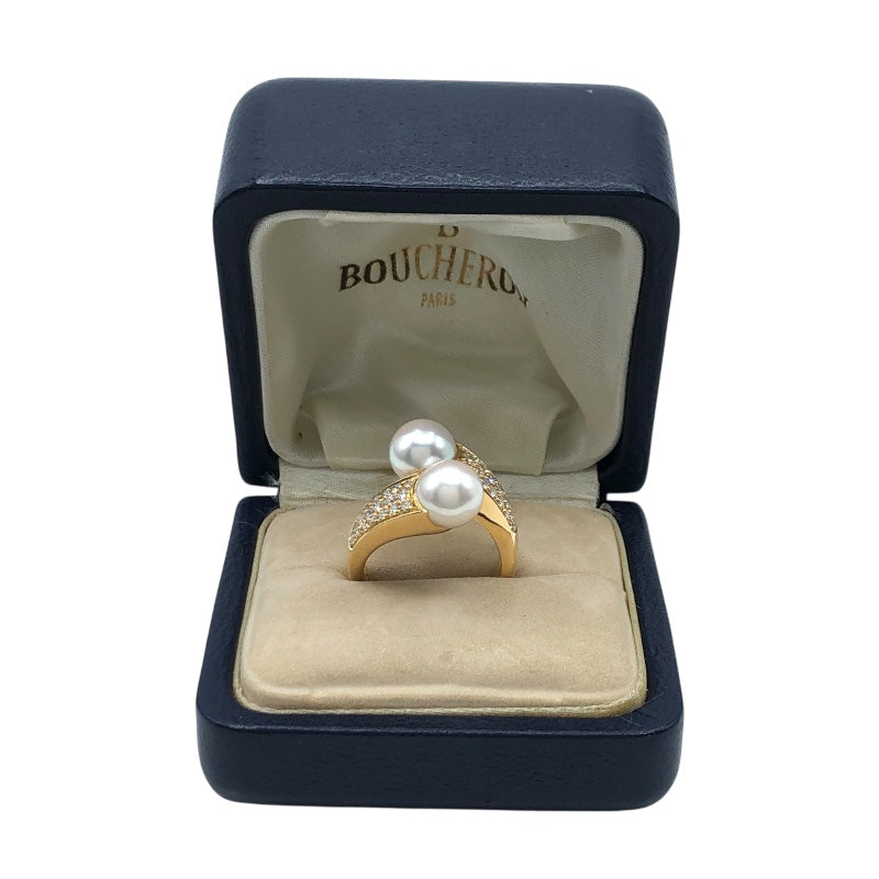 ブシュロン BOUCHERON ツインパールリング K18YG ジュエリー
