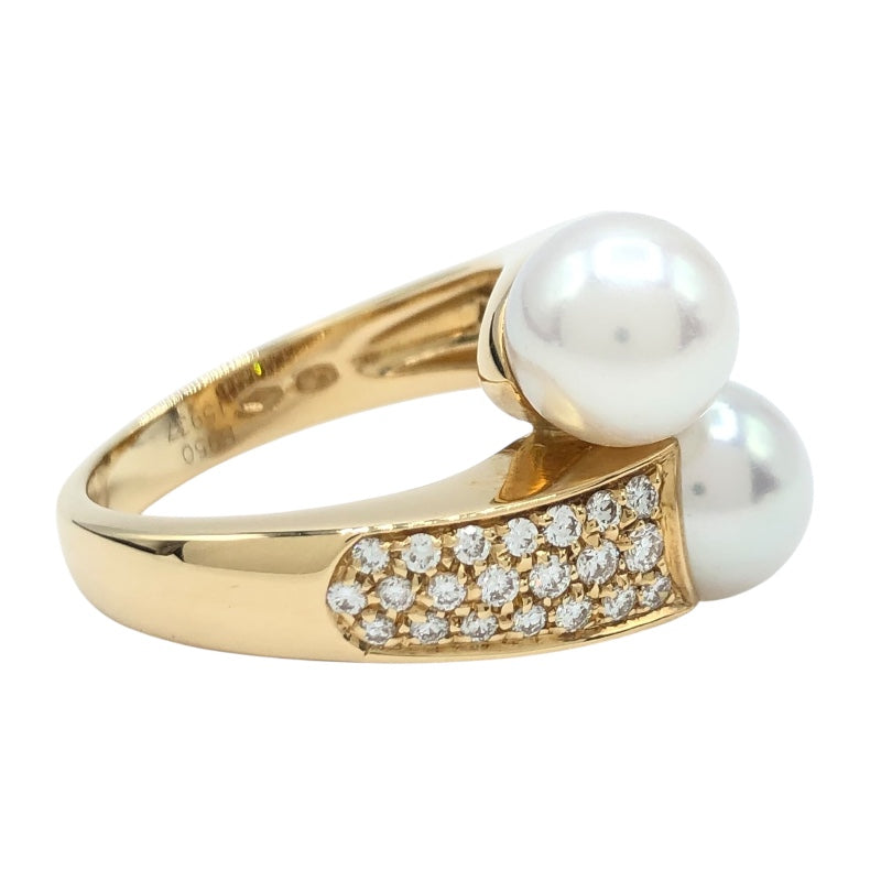ブシュロン BOUCHERON ツインパールリング K18YG ジュエリー
