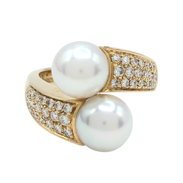 ブシュロン BOUCHERON ツインパールリング K18YG ジュエリー
