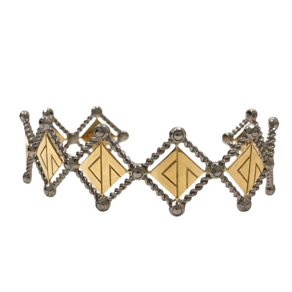 ルイ・ヴィトン LOUIS VUITTON グレシャス グラフィックブラスレバングル 750YG/750WG ジュエリー