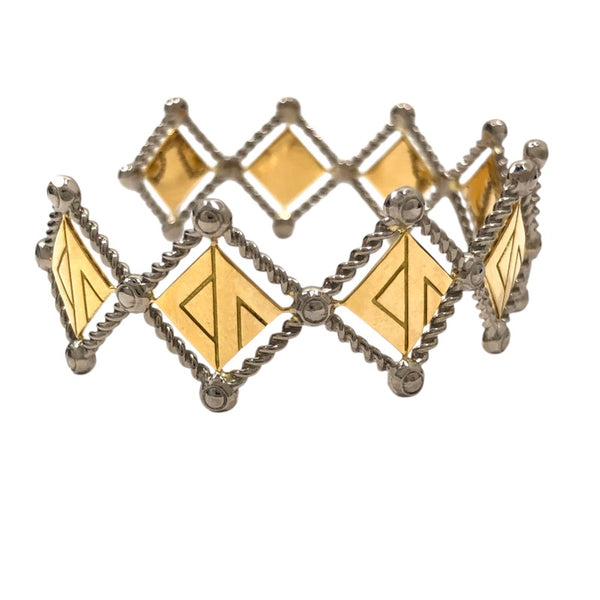 ルイ・ヴィトン LOUIS VUITTON グレシャス グラフィックブラスレバングル 750YG/750WG ジュエリー