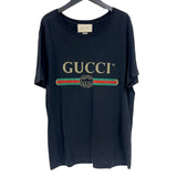 グッチ GUCCI ロゴプリントTシャツ　SS 440103 ブラック コットン メンズ 半袖Ｔシャツ