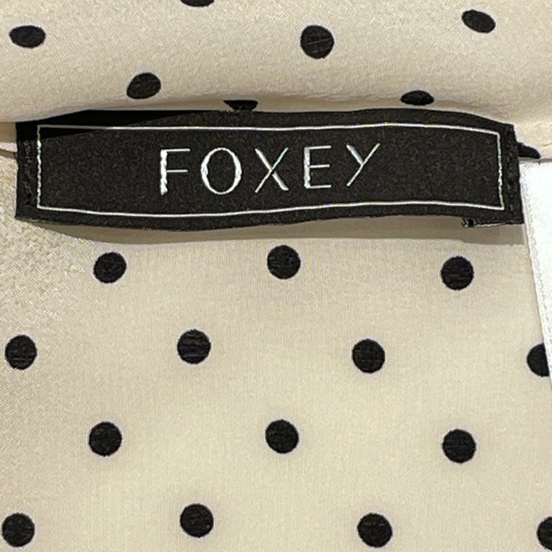フォクシー FOXEY ドットブラウス 41583 ホワイト シルク レディース ブラウス