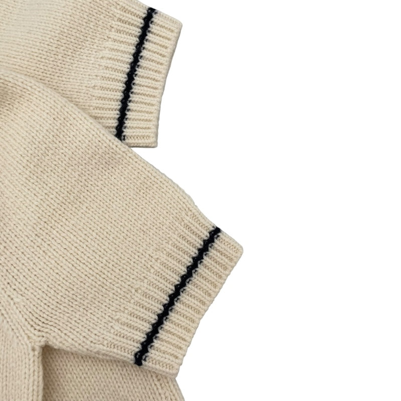 クリスチャン・ディオール Christian Dior ロゴショートスリーブ ニットセーター 154S09AM305 クリーム カシミヤ ニット レディース 中古 クリスチャン・ディオール Christian Dior ロゴショートスリーブ