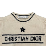クリスチャン・ディオール Christian Dior ロゴショートスリーブ ニットセーター 154S09AM305 クリーム カシミヤ レディース ニット