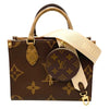 ルイ・ヴィトン LOUIS VUITTON オンザゴーPM M46373 ブラウン モノグラム・ジャイアント・リバース キャンバス レディース ハンドバッグ