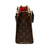 ルイ・ヴィトン LOUIS VUITTON オンザゴーPM M46373 ブラウン モノグラム・ジャイアント・リバース キャンバス レディース ハンドバッグ