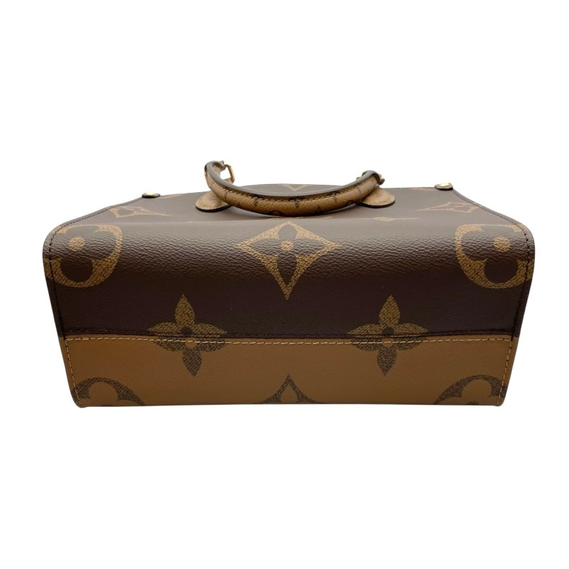ルイ・ヴィトン LOUIS VUITTON オンザゴーPM M46373 ブラウン モノグラム・ジャイアント・リバース キャンバス レディース ハンドバッグ