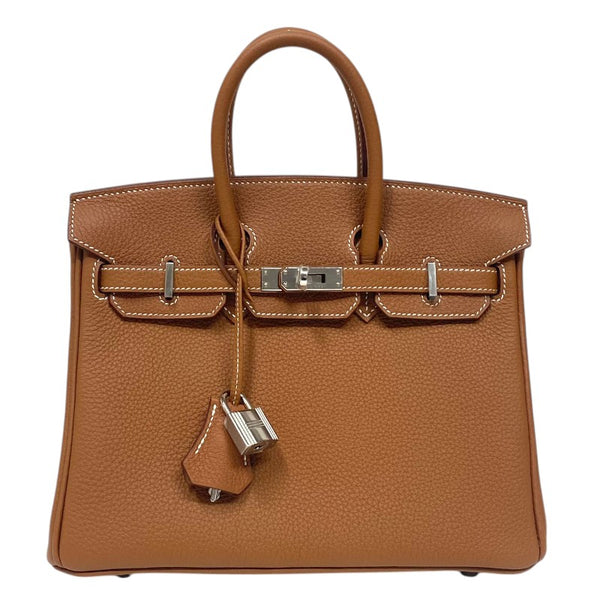 エルメス HERMES バーキン25 W刻 ゴールド シルバー金具 トゴ レディース ハンドバッグ