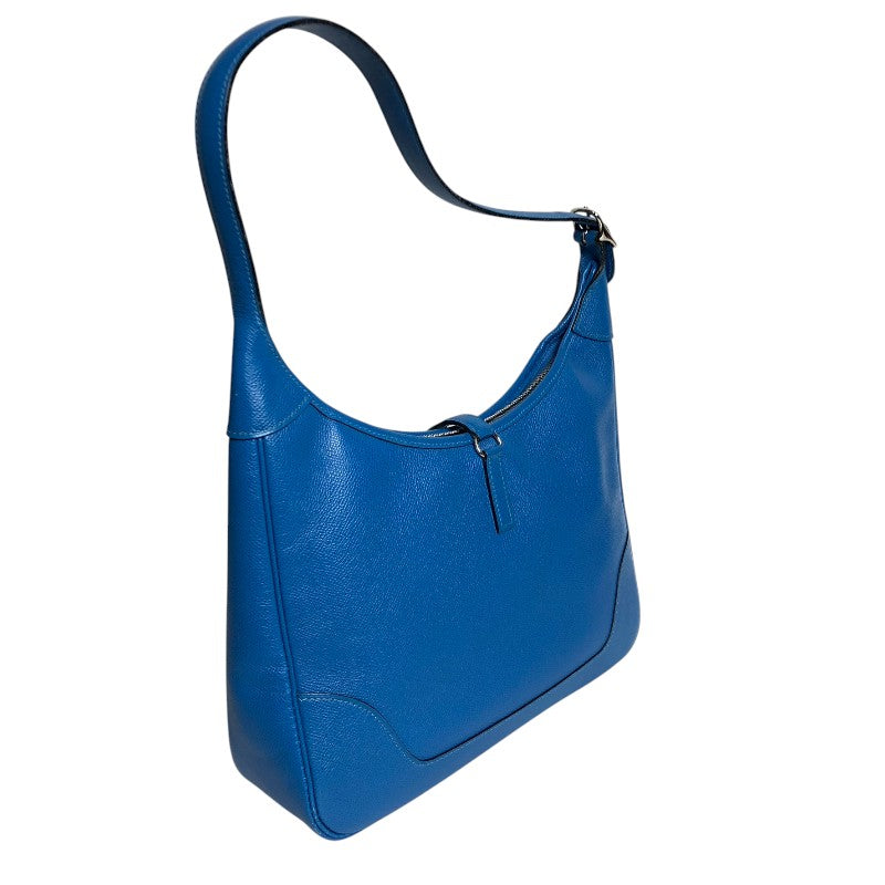 エルメス HERMES トリム31 □G刻 ブルー シルバー金具 クシュベル レディース ショルダーバッグ