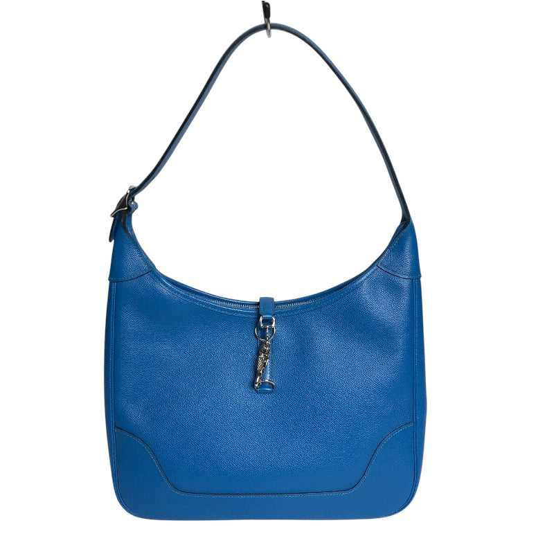 エルメス HERMES トリム31 □G刻 ブルー シルバー金具 クシュベル レディース ショルダーバッグ