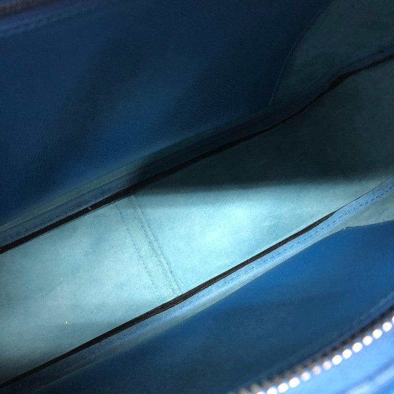 エルメス HERMES トリム31 □G刻 ブルー シルバー金具 クシュベル レディース ショルダーバッグ