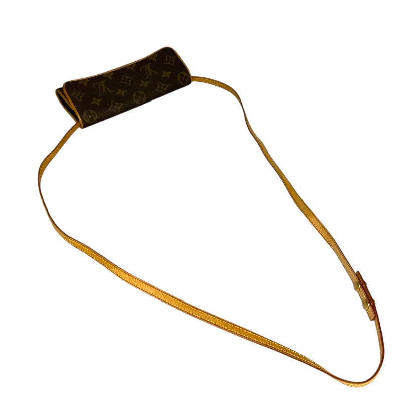 ルイ・ヴィトン LOUIS VUITTON ポシェット・ツインPM M51854 ブラウン/ゴールド金具 PVCコーティングキャンバス モノグラム キャンバス レディース ポーチ