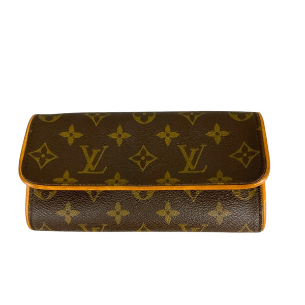 ルイ・ヴィトン LOUIS VUITTON ポシェット・ツインPM M51854 ブラウン /ゴールド金具 PVCコーティングキャンバス モノグラム キャンバス レディース ポーチ