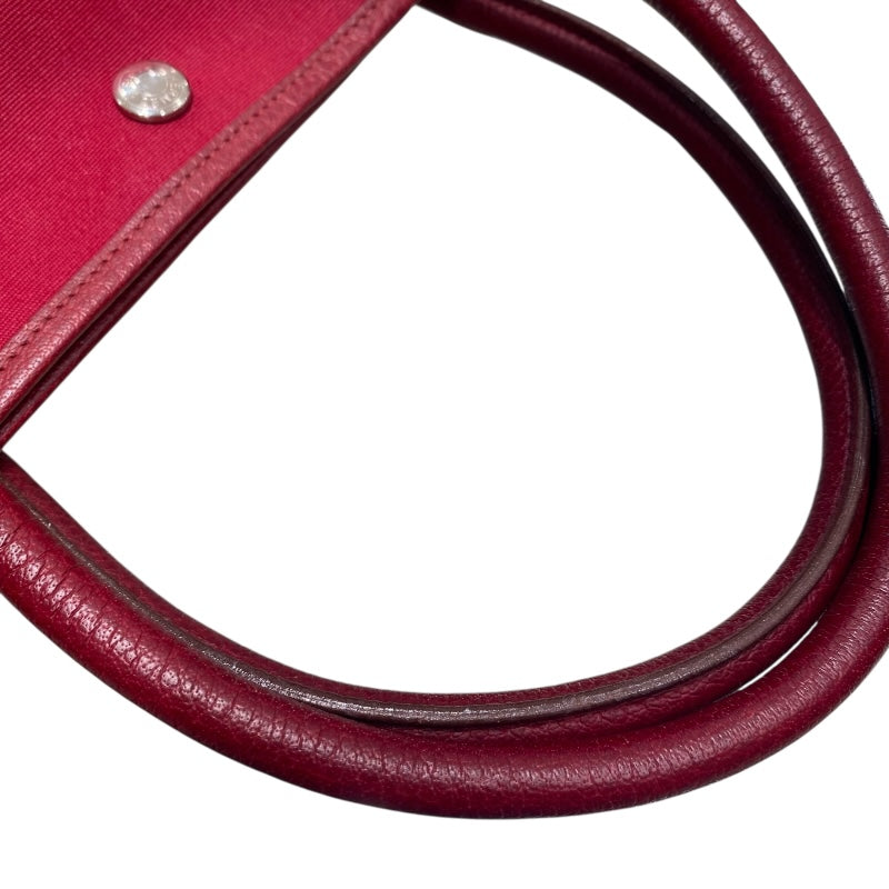 エルメス HERMES ガーデンパーティMM ▫J刻 ルージュ トワル・ブッフル レディース トートバッグ