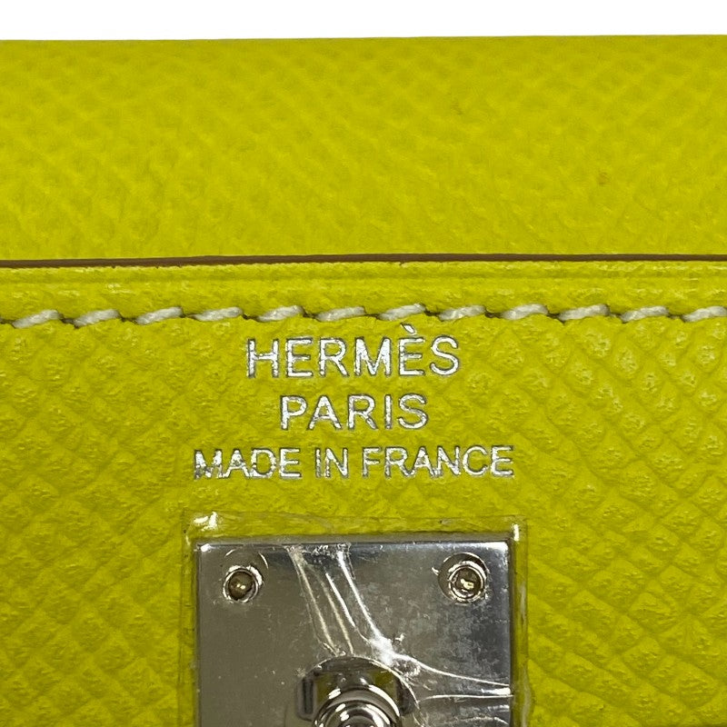 エルメス HERMES タイニーケリー □O刻 ライム シルバー金具 エプソン レディース ハンドバッグ