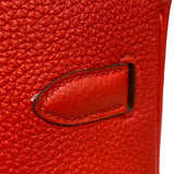 エルメス HERMES バーキン30 D刻 ルージュクー シルバー金具 トゴ レディース ハンドバッグ