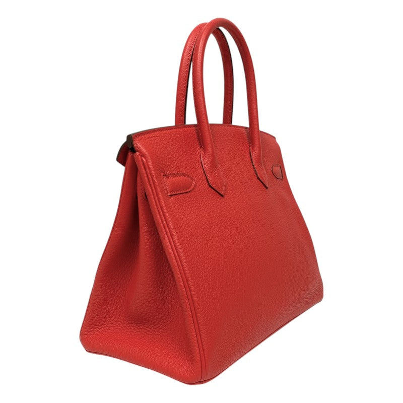 エルメス HERMES バーキン30 D刻 ルージュクー シルバー金具 トゴ レディース ハンドバッグ