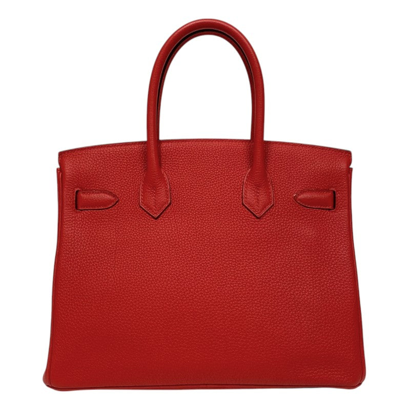 エルメス HERMES バーキン30 D刻 ルージュクー シルバー金具 トゴ レディース ハンドバッグ