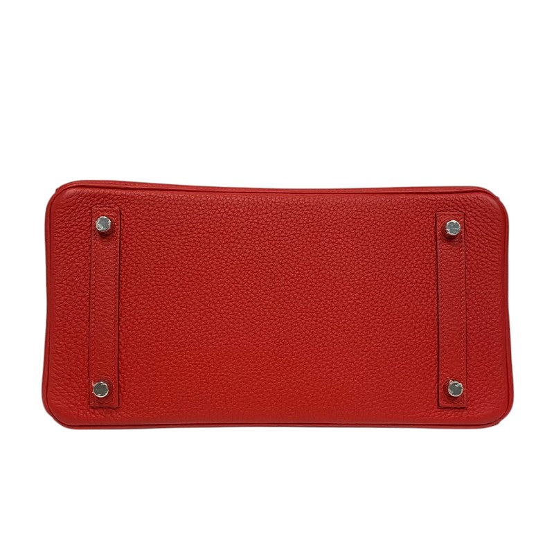 エルメス HERMES バーキン30 D刻 ルージュクー シルバー金具 トゴ レディース ハンドバッグ