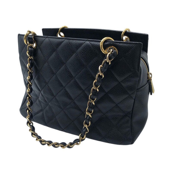 シャネル CHANEL PTTチェーントート A18004 ブラック/GD金具 キャビア レディース ハンドバッグ