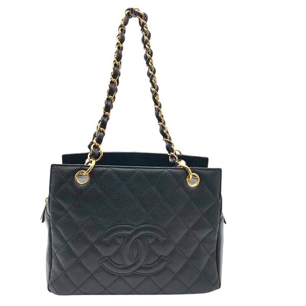 シャネル CHANEL PTTチェーントート A18004 ブラック/GD金具 キャビア レディース ハンドバッグ