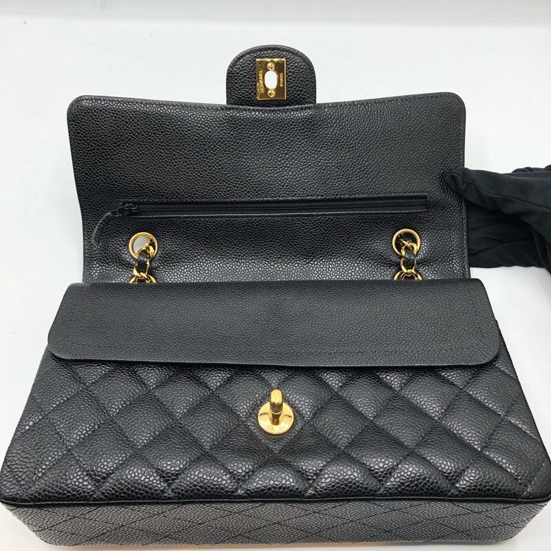 シャネル CHANEL マトラッセ25 A01112　15番台 ブラック ×GD金具 キャビア レディース ショルダーバッグ