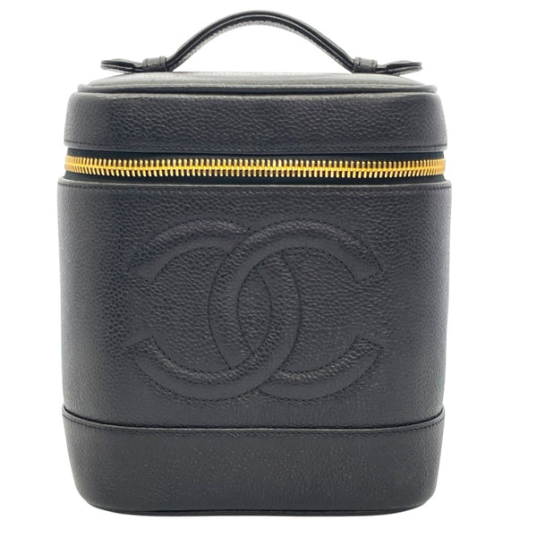 シャネル CHANEL ココマーク バニティバッグ A01998 ブラック キャビアスキン レディース ハンドバッグ